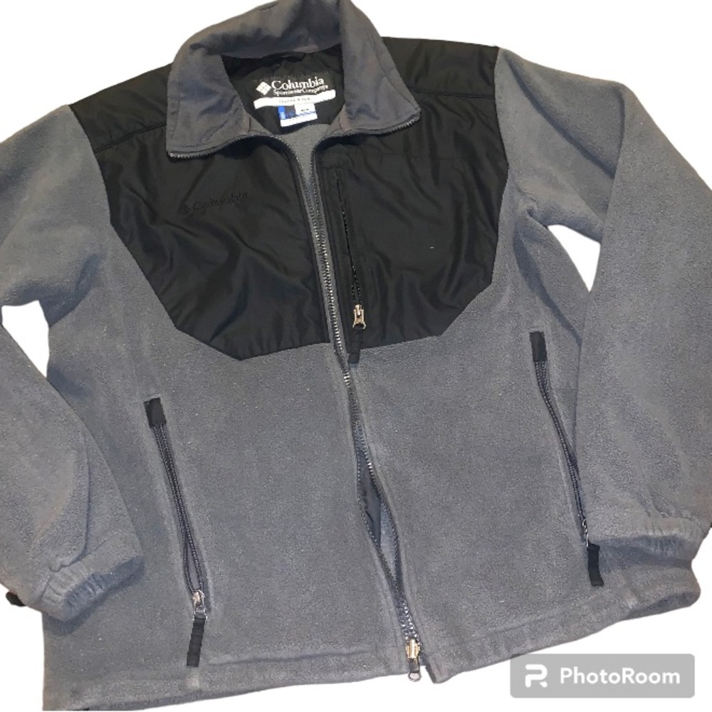 Columbia Grey Zipper Front Lightweight Mens Jacket Size Medium